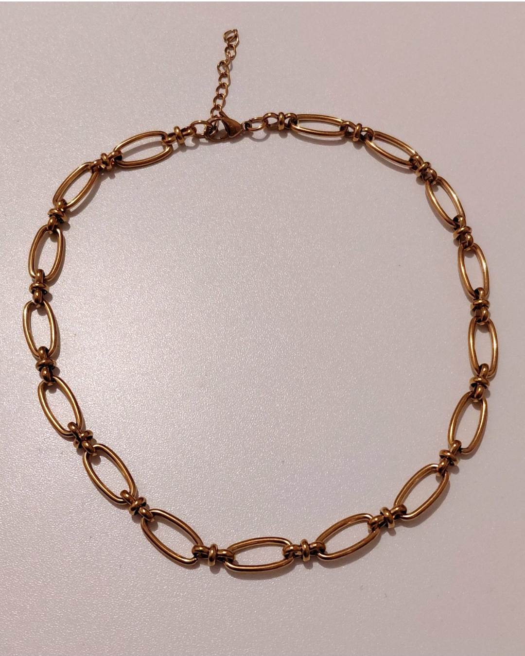 Collar Cadena Oval XL Dorado · Acero
