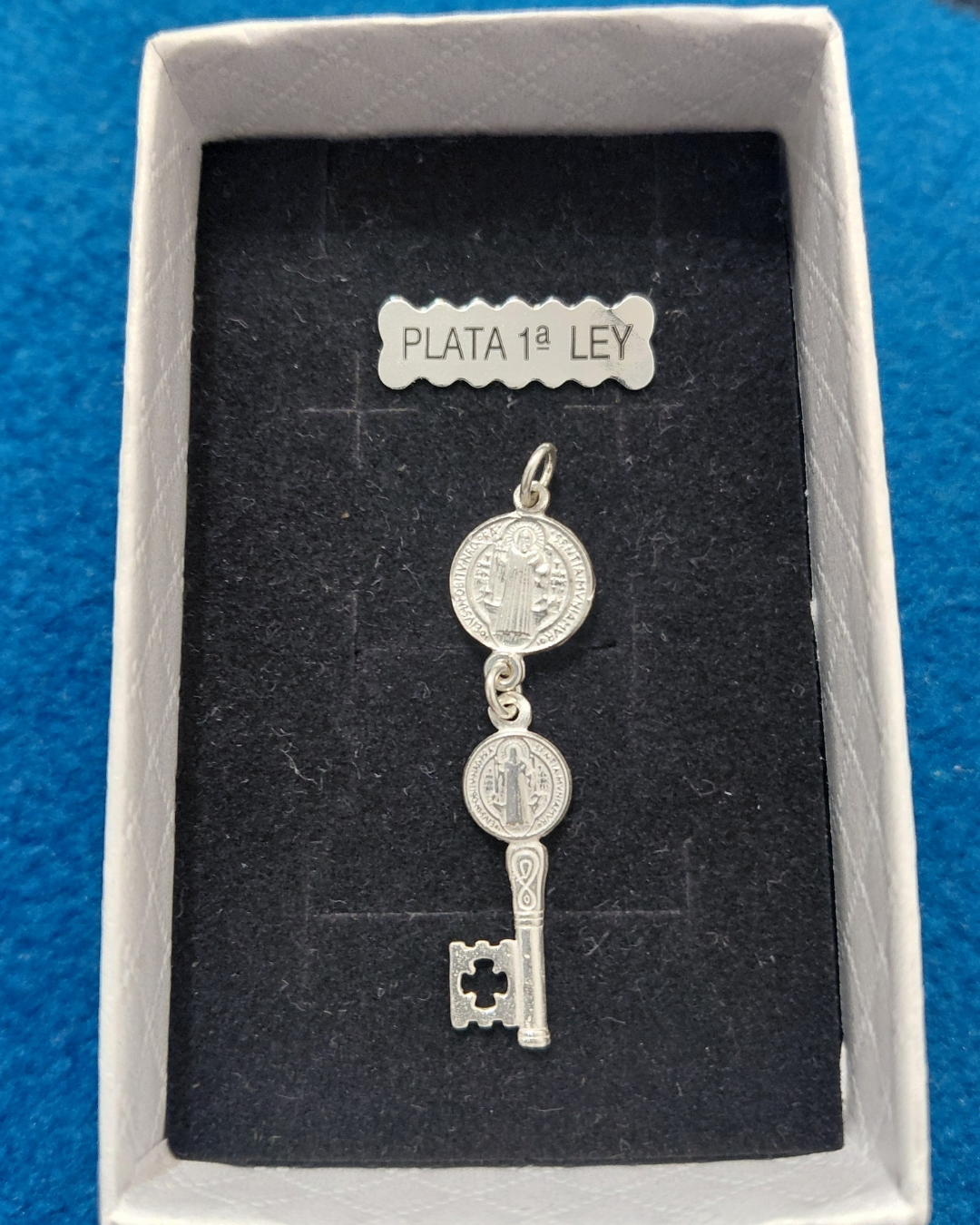 Colgante Protector de Plata, Medalla y Llave de San Benito