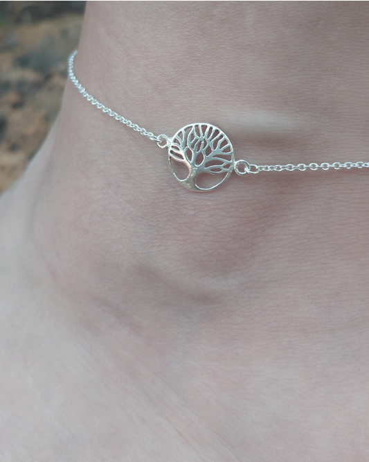 Tobillera de Plata Árbol de la Vida