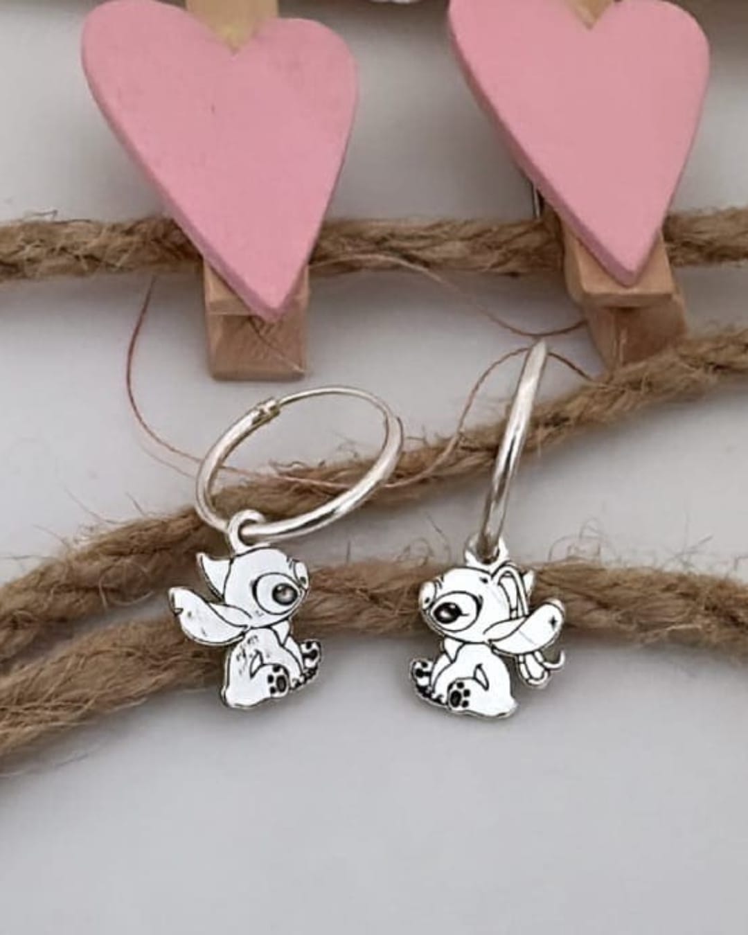 Pendientes Aritos personalizados con Colgante Stitch