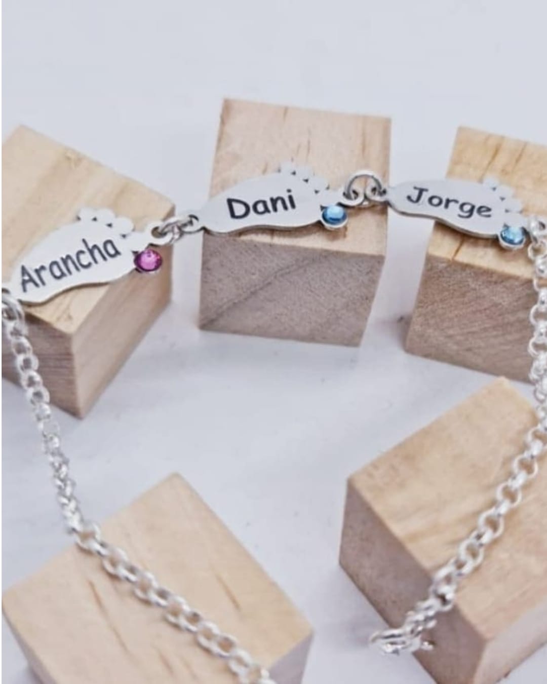 Pulsera Pies de Bebé con Brillante
