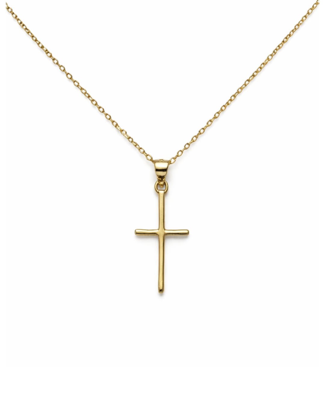Cadena con Colgante Cruz en Plata de Ley Rodiada