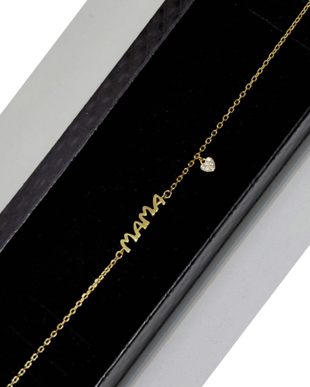 Pulsera Mamá con Corazón Brillante