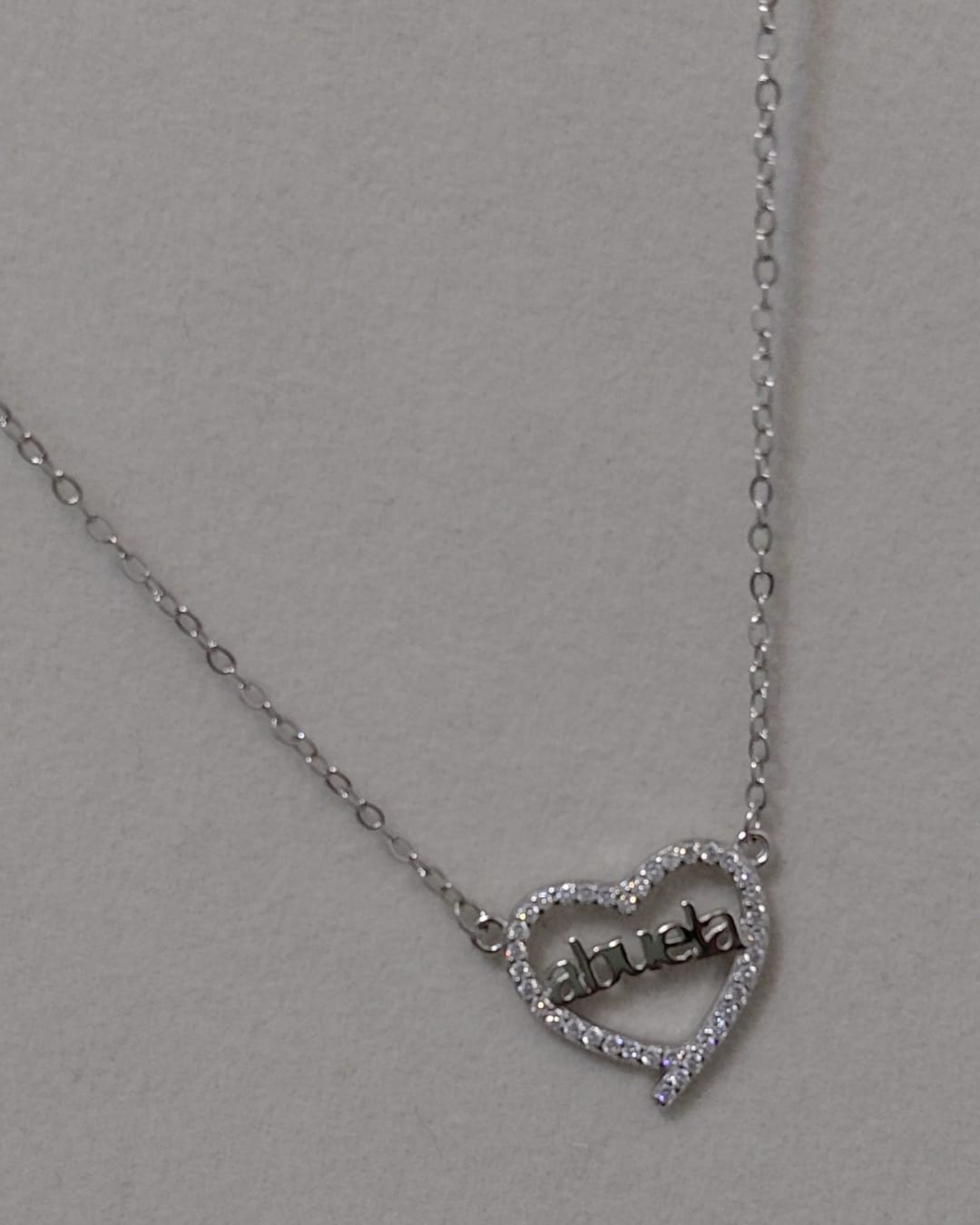 Gargantilla Abuela Corazón Circonitas Plata