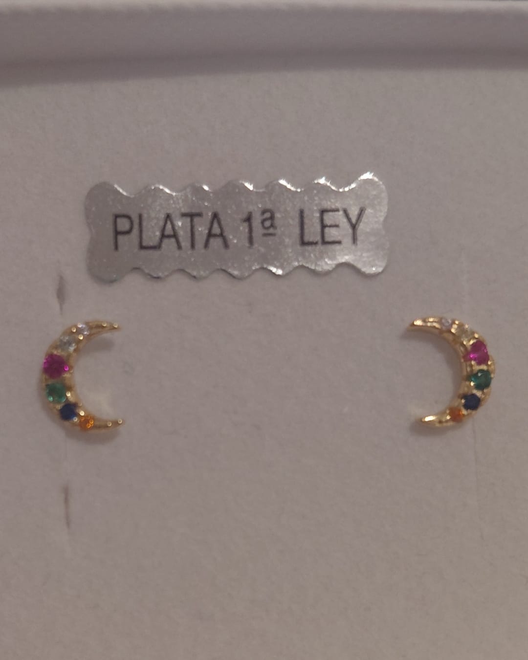 Pendientes Luna Circonitas Multicolor