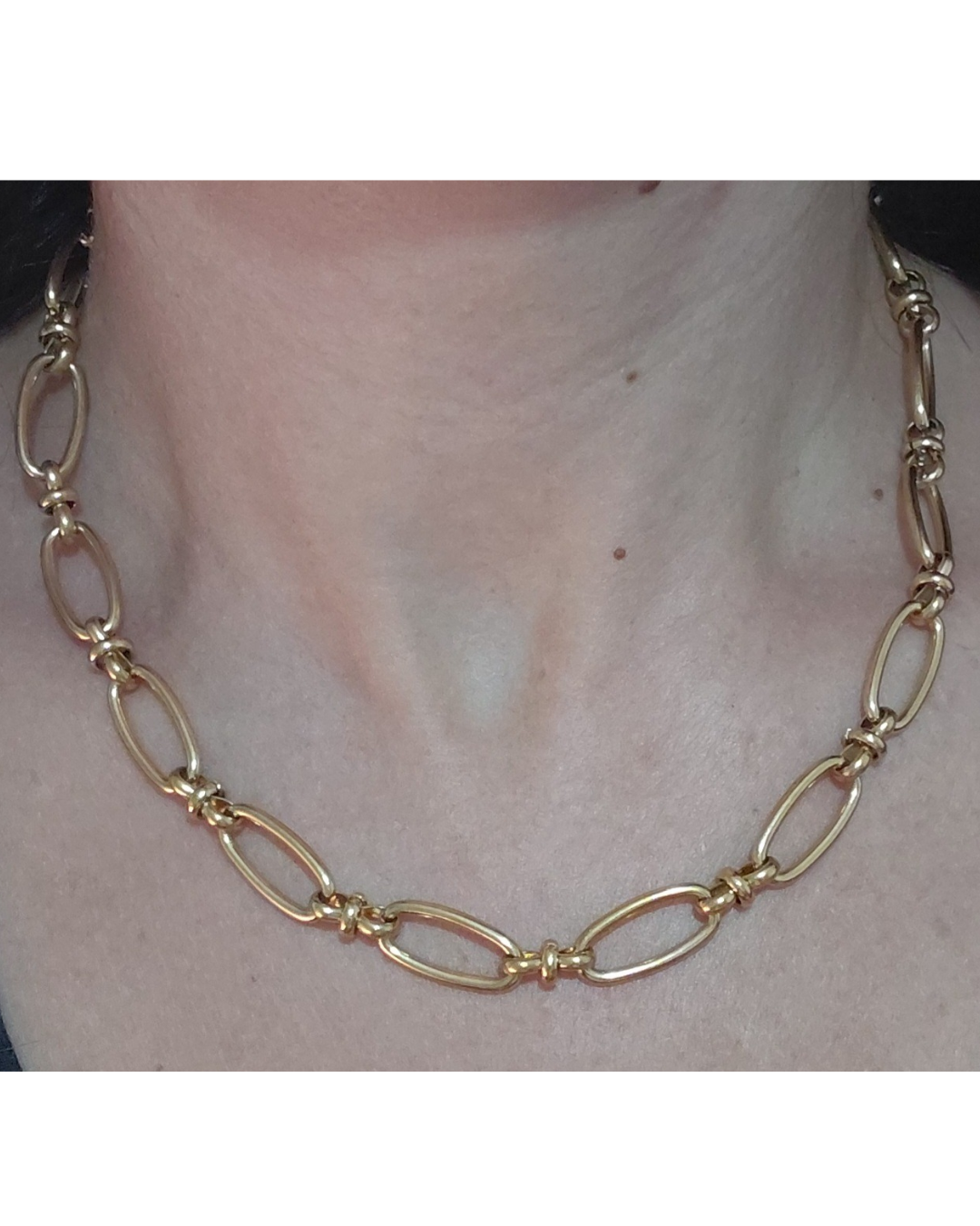 Collar Cadena Oval XL Dorado · Acero