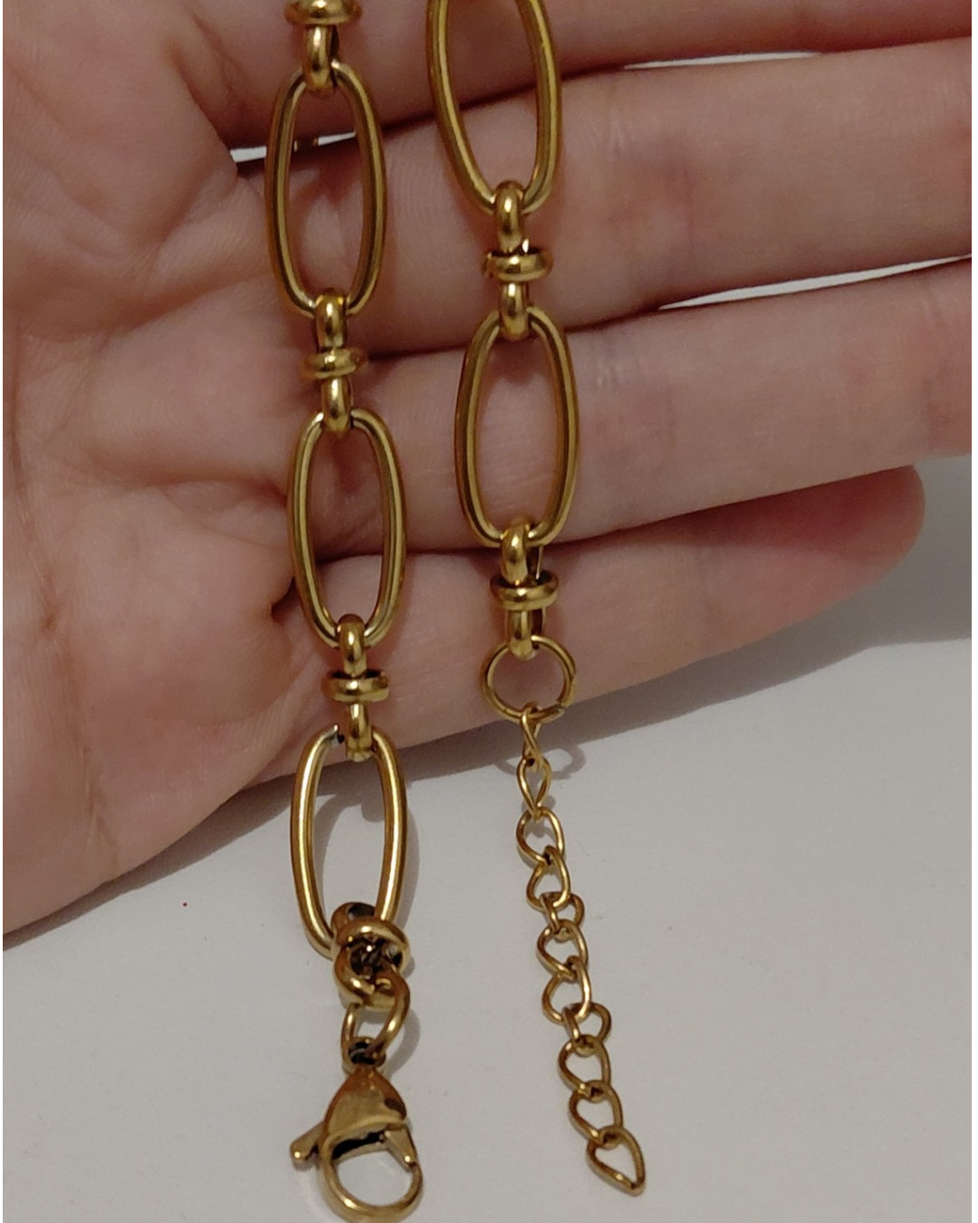 Collar Cadena Oval XL Dorado · Acero