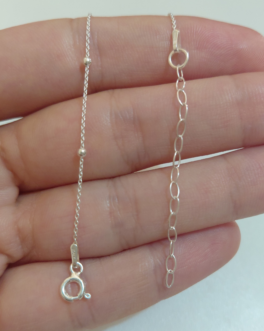 Tobillera de Plata Fina con Bolitas