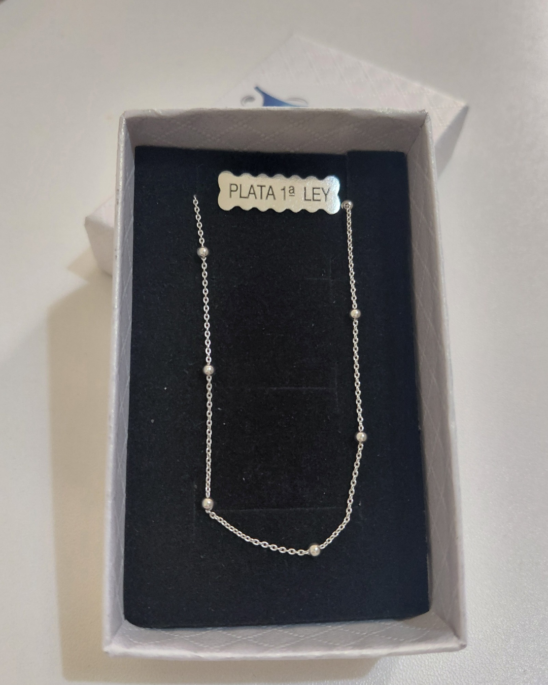 Tobillera de Plata Fina con Bolitas