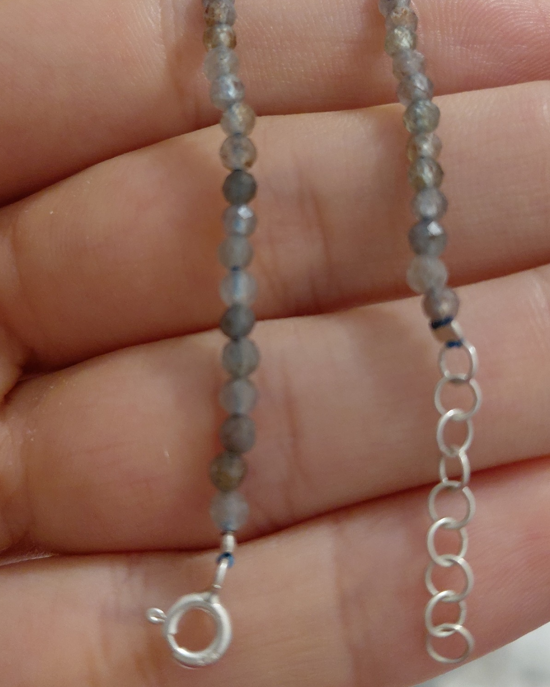 Pulsera Labradorita Facetada Plata