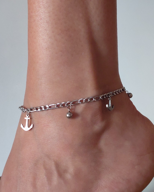 Tobillera Anclas Unisex Acero
