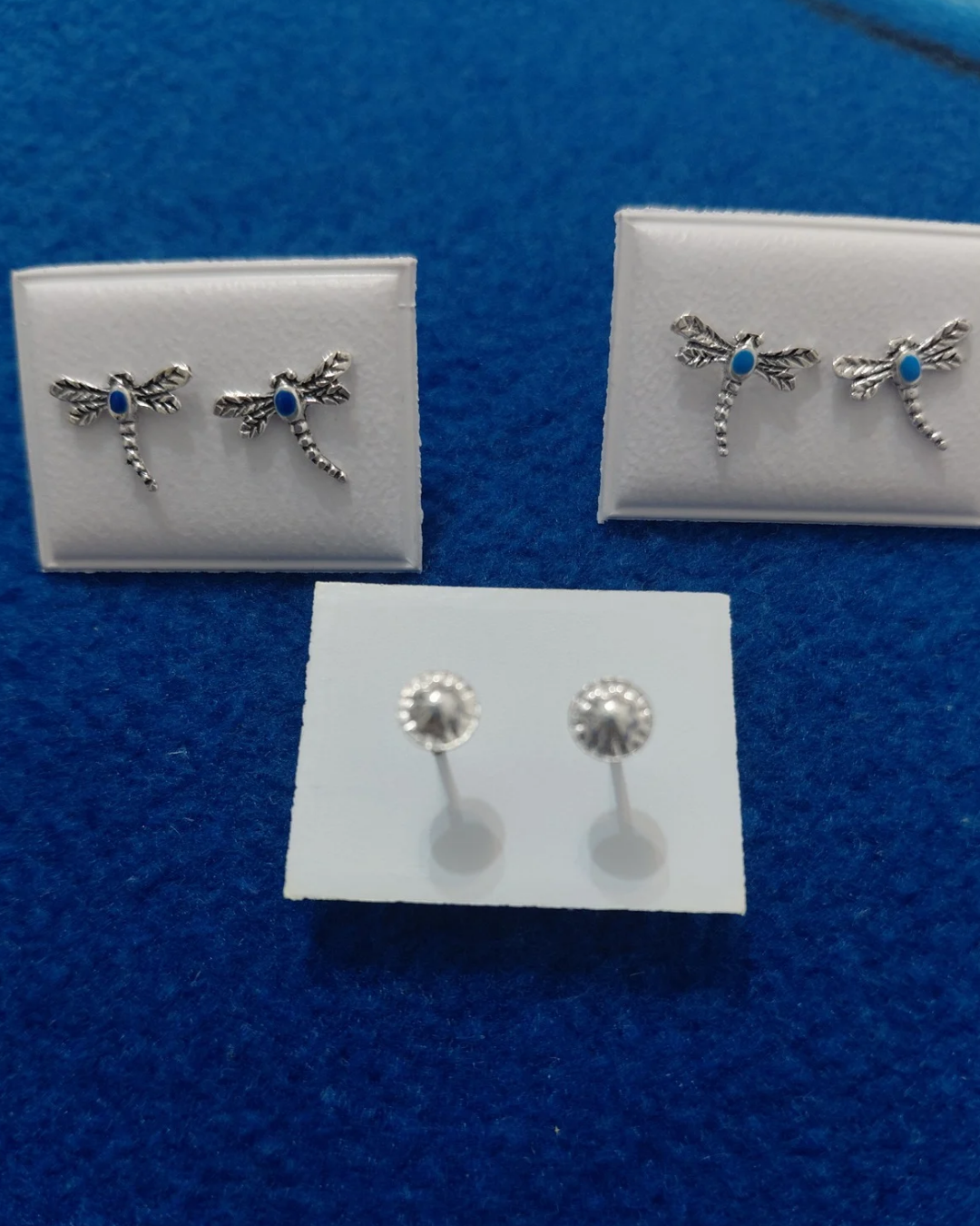 Pendientes Libélula Esmaltada de Plata Envejecida