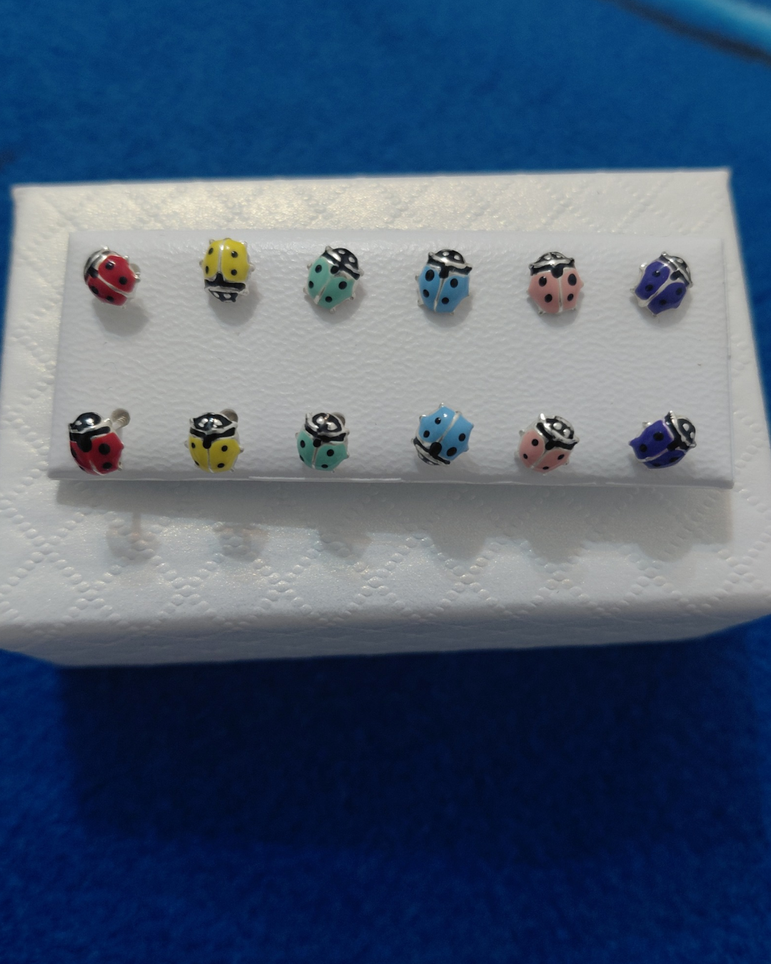 Pendientes de Plata Mariquita Esmaltada