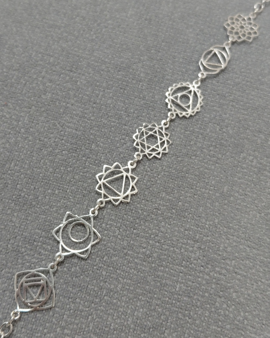 Pulsera 7 chakras de plata de ley