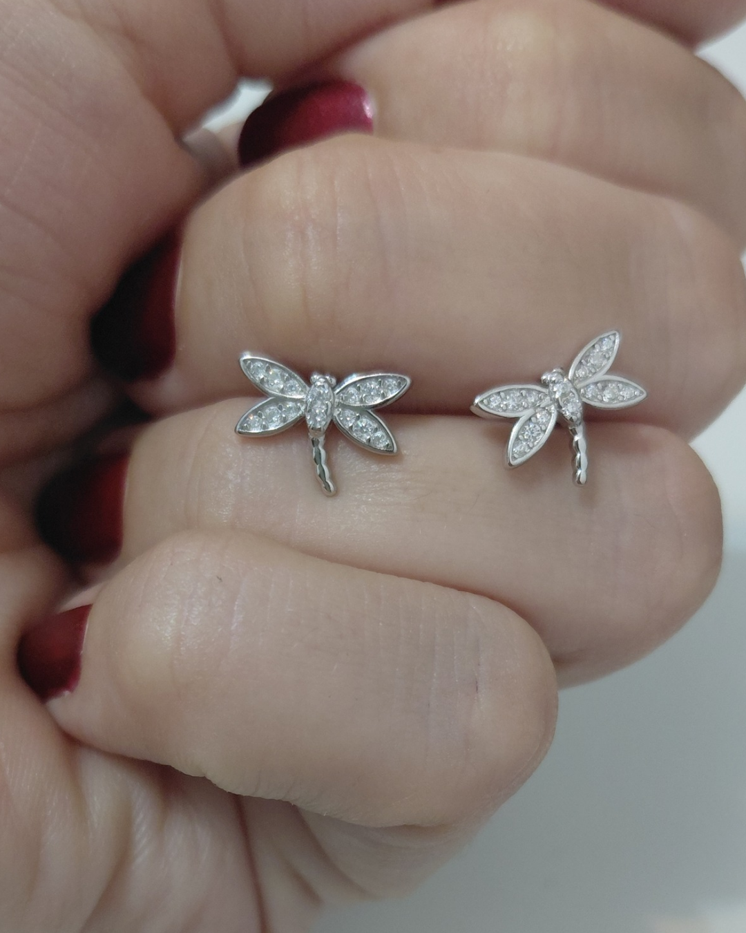 Pendientes de plata con circonitas Libélula "Renacer"
