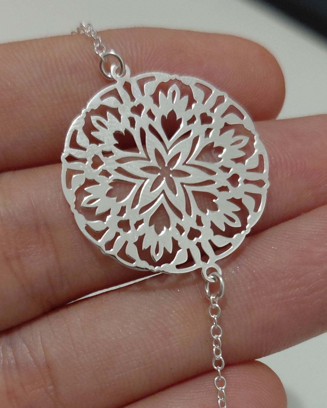 Pulsera Mandala Plata de Ley
