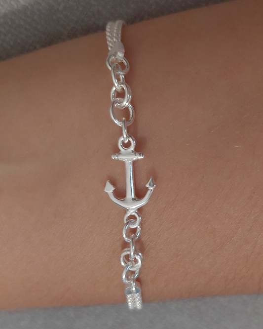 Pulsera Ancla Doble Cadena