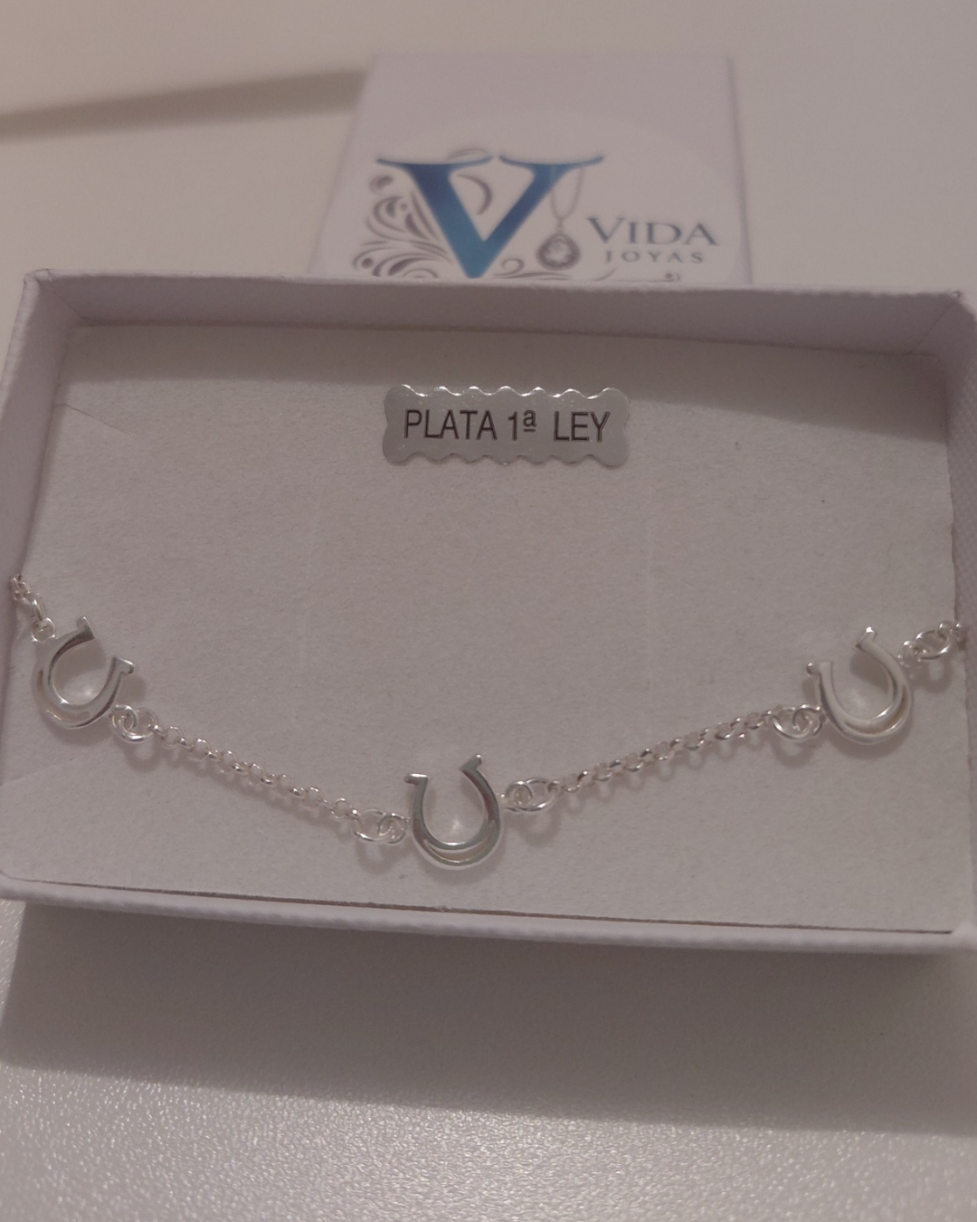 Pulsera de la Suerte con Herraduras en Plata de Ley