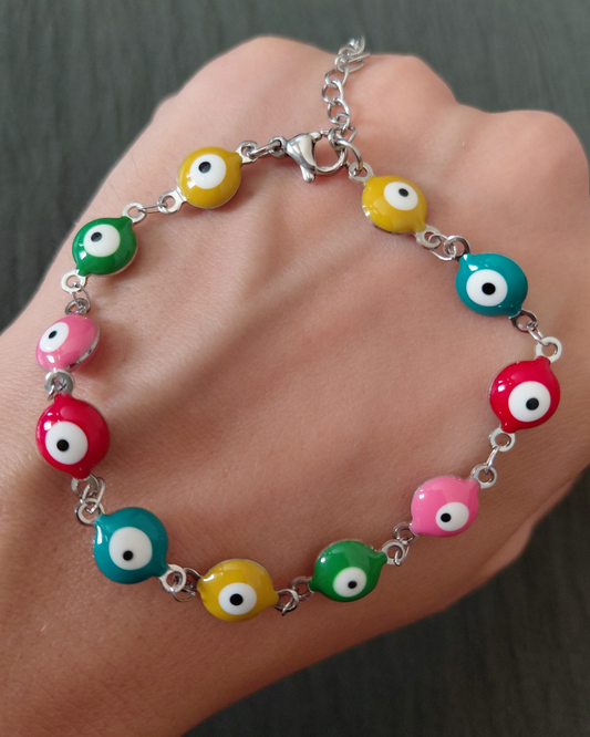 Pulsera Ojos Turcos Multicolor de acero