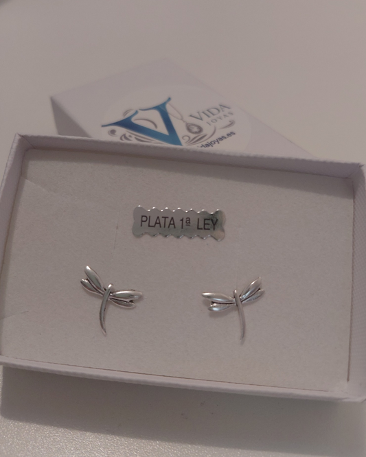 Pendientes Libélula de Plata de Ley