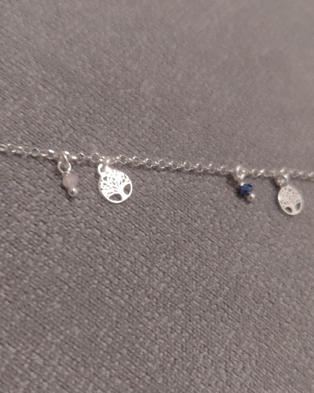 Pulsera de Plata Árbol de la Vida con Piedras de Colores