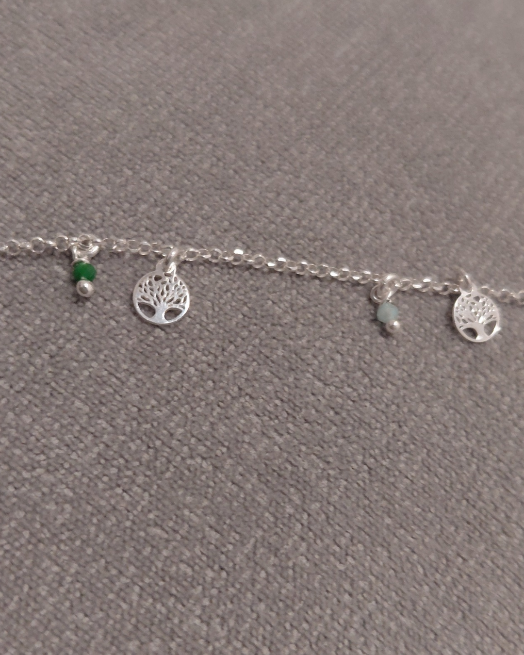 Pulsera de Plata Árbol de la Vida con Piedras de Colores