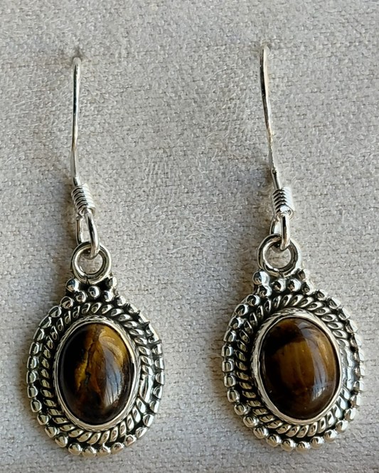 Pendientes Ojo de Tigre con gancho