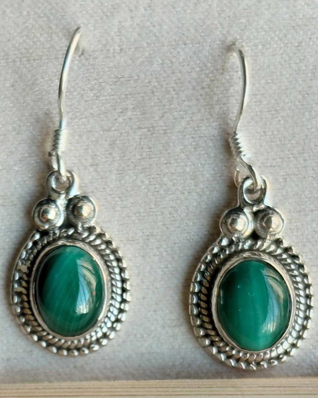 Pendientes Malaquita con gancho