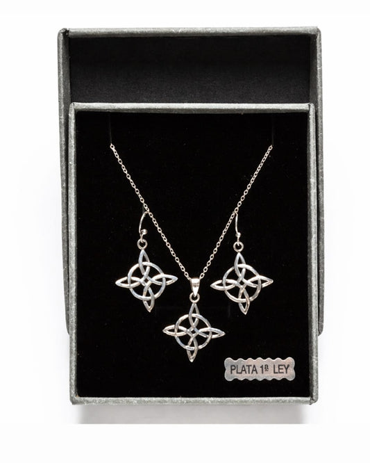 Conjunto Nudo de Bruja de Plata de Ley