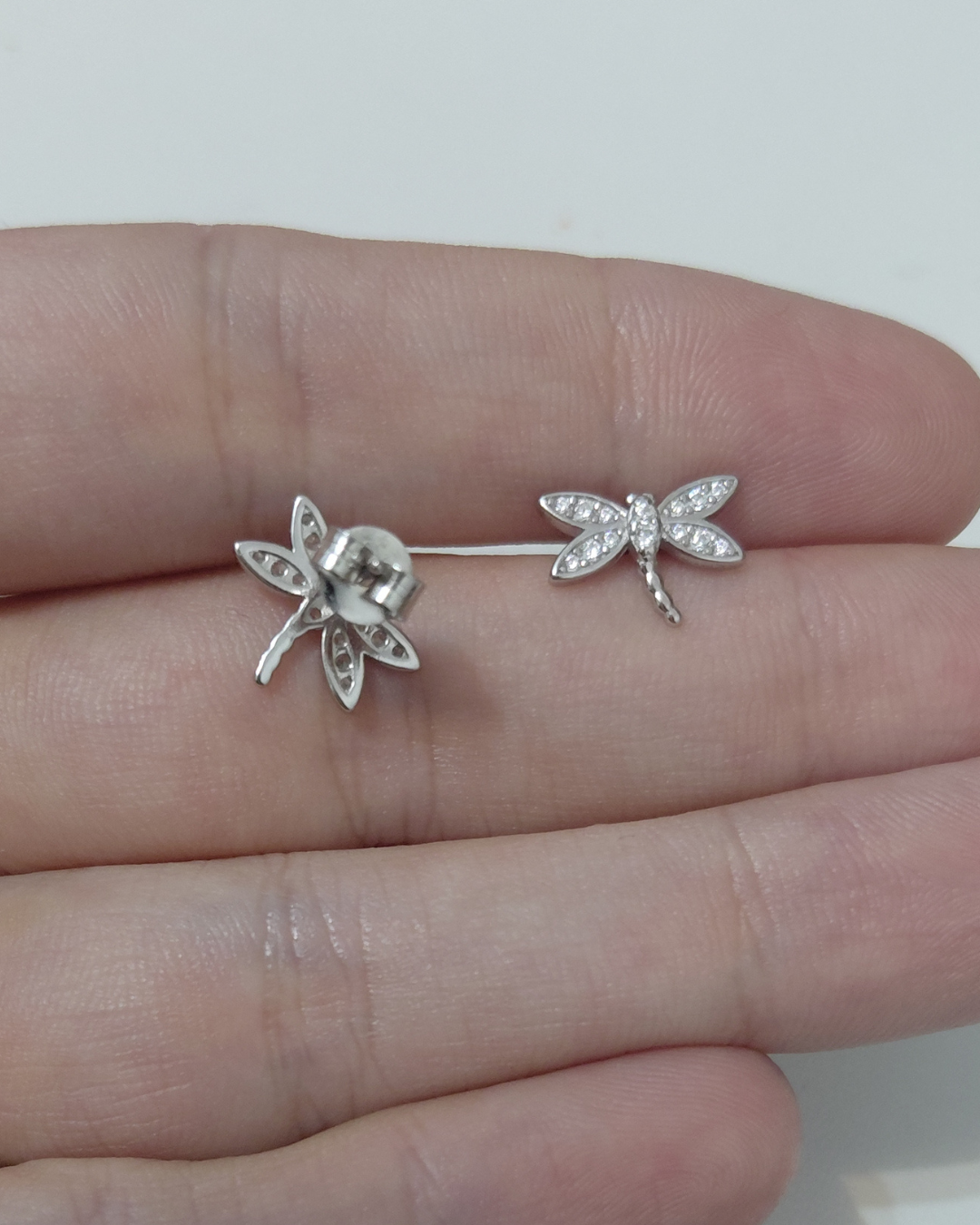 Pendientes de plata con circonitas Libélula "Renacer"