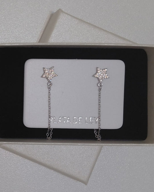 Pendientes Estrella con Cadenita