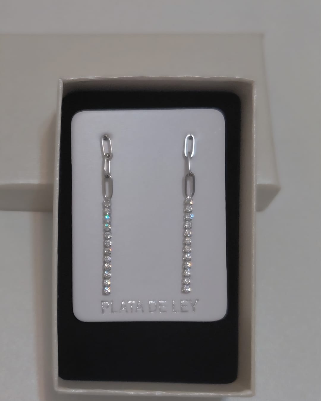 Pendientes Largos Cadena y Circonitas