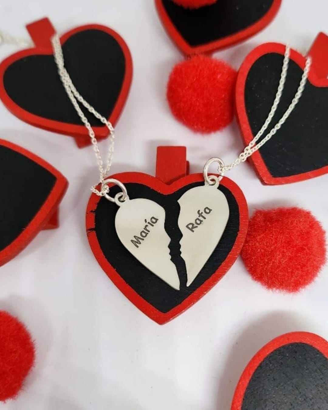 Collar Doble Corazón Dividido