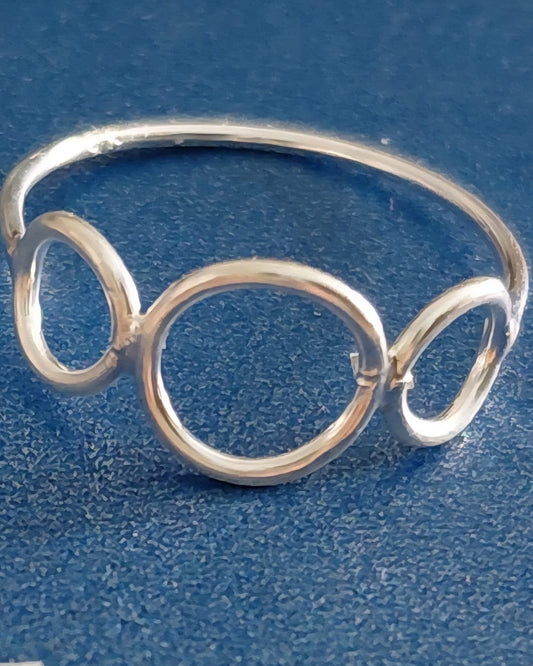 Anillo 3 Círculos de Plata de Ley