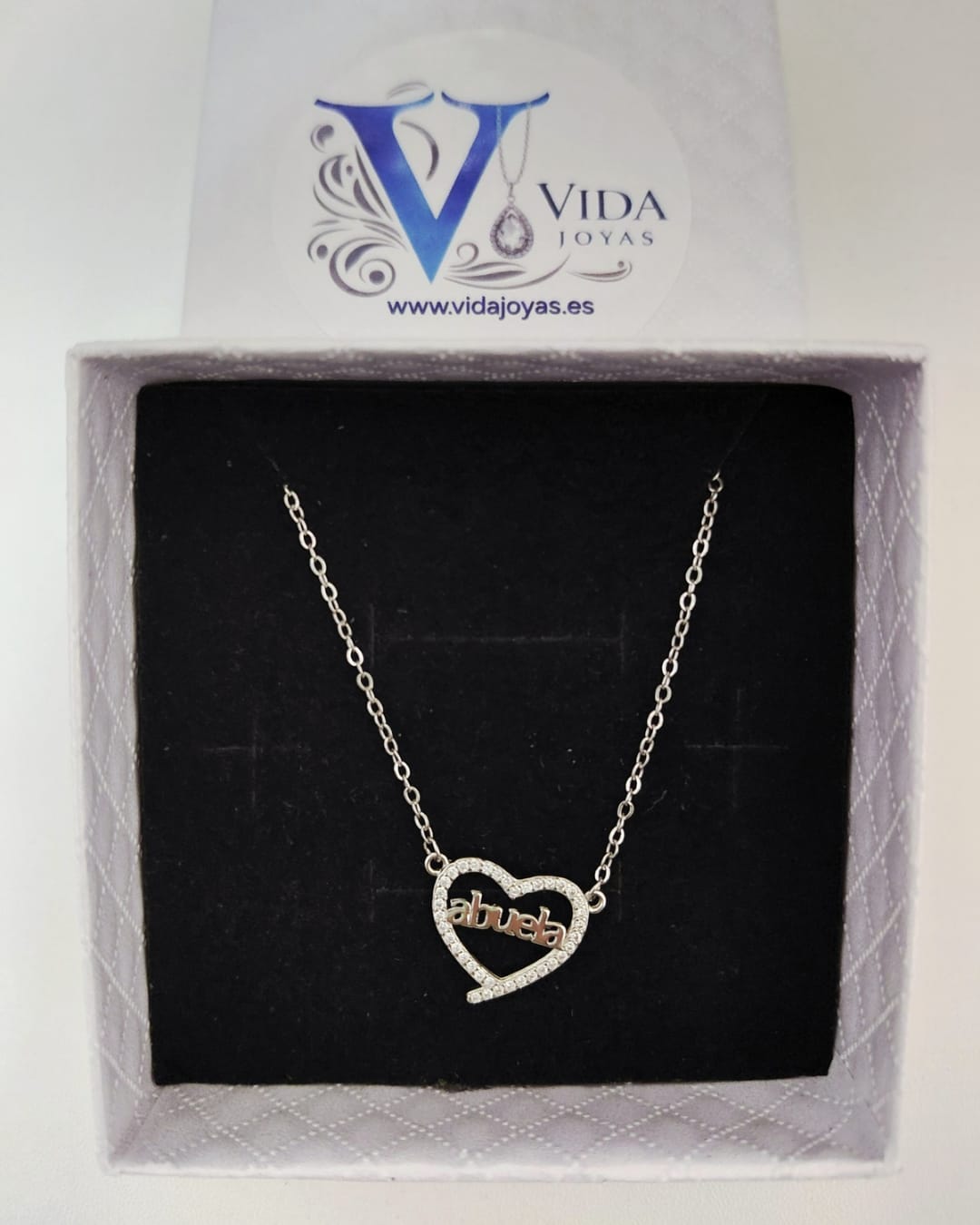 Gargantilla Abuela Corazón Circonitas Plata