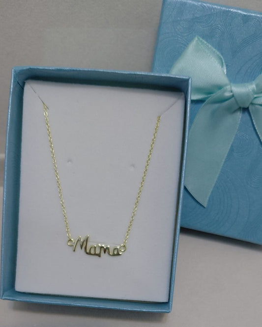 Collar Dorado Mamá Letra Manuscrita