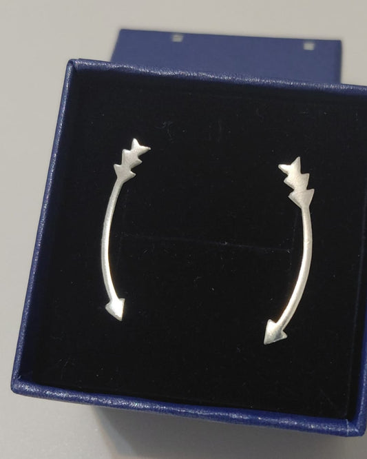 Pendientes Trepadores Flecha Plata