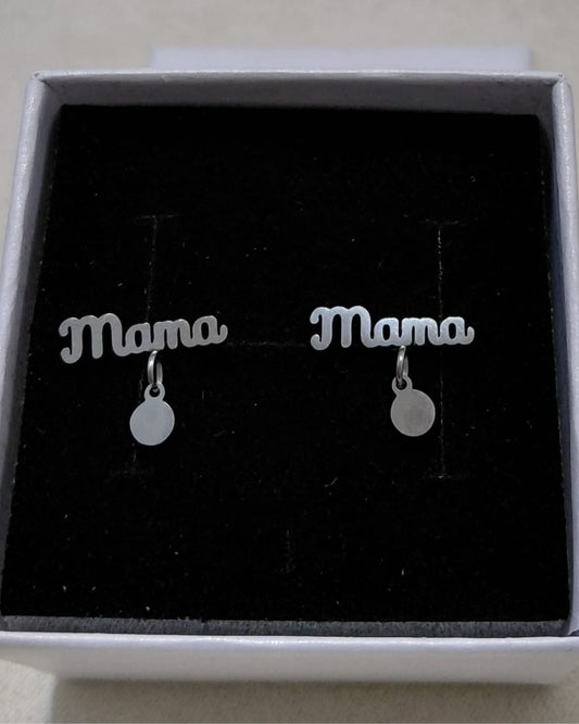Pendientes Mamá Colgantito Redondo Acero