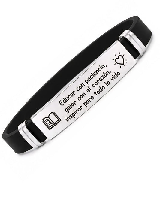 Pulsera de acero y caucho personalizada