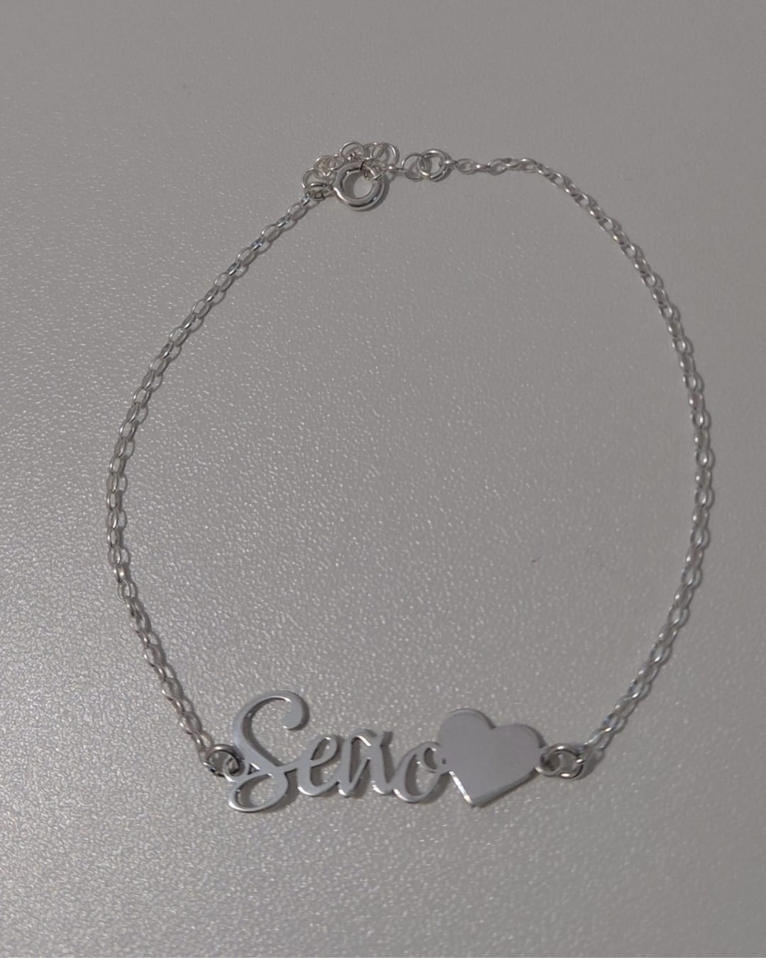 Pulsera Plata Seño y Corazón