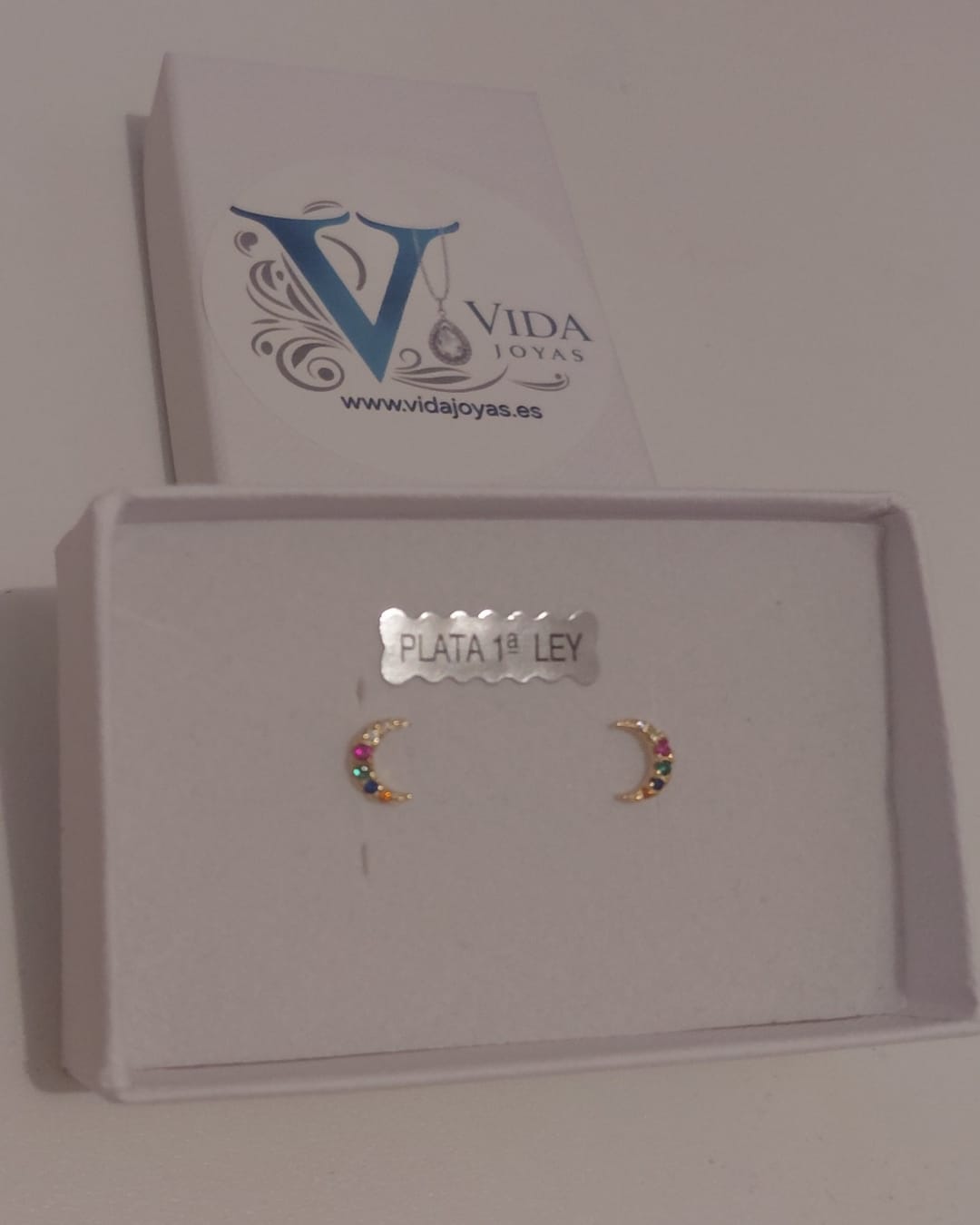 Pendientes Luna Circonitas Multicolor