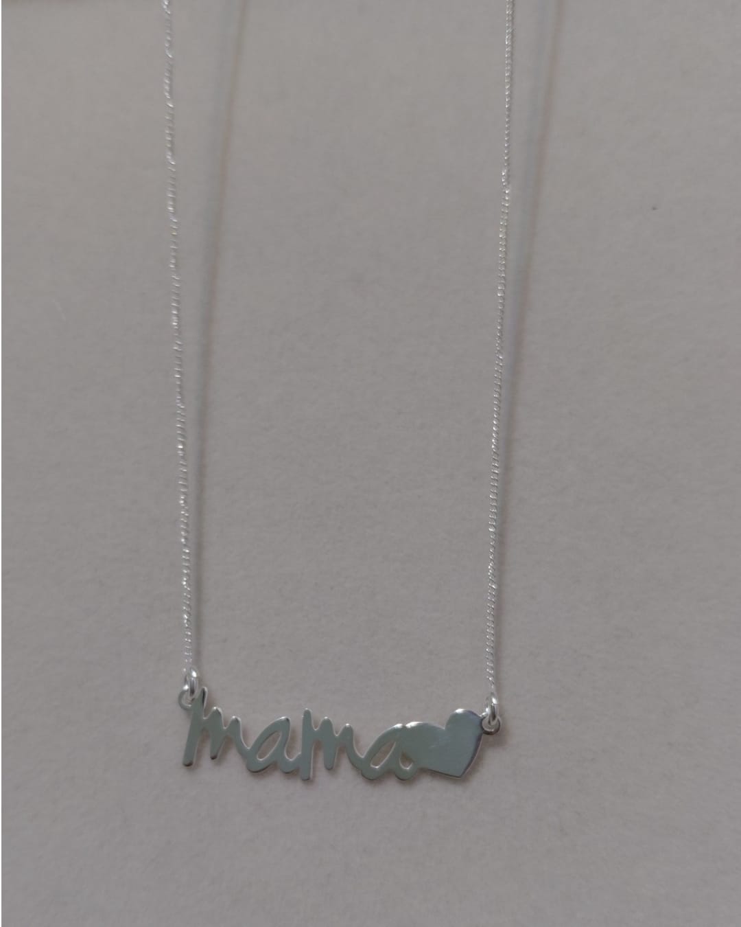 Collar Entrepieza Mamá Corazón Plata