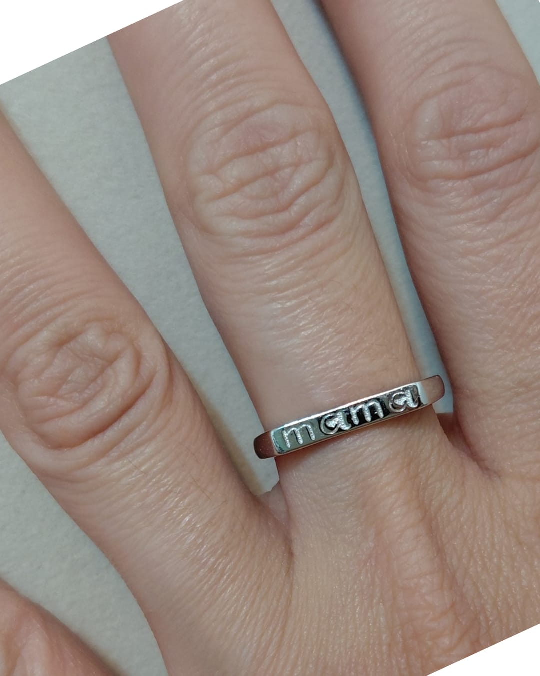 Anillo Mamá Aplanado Plata