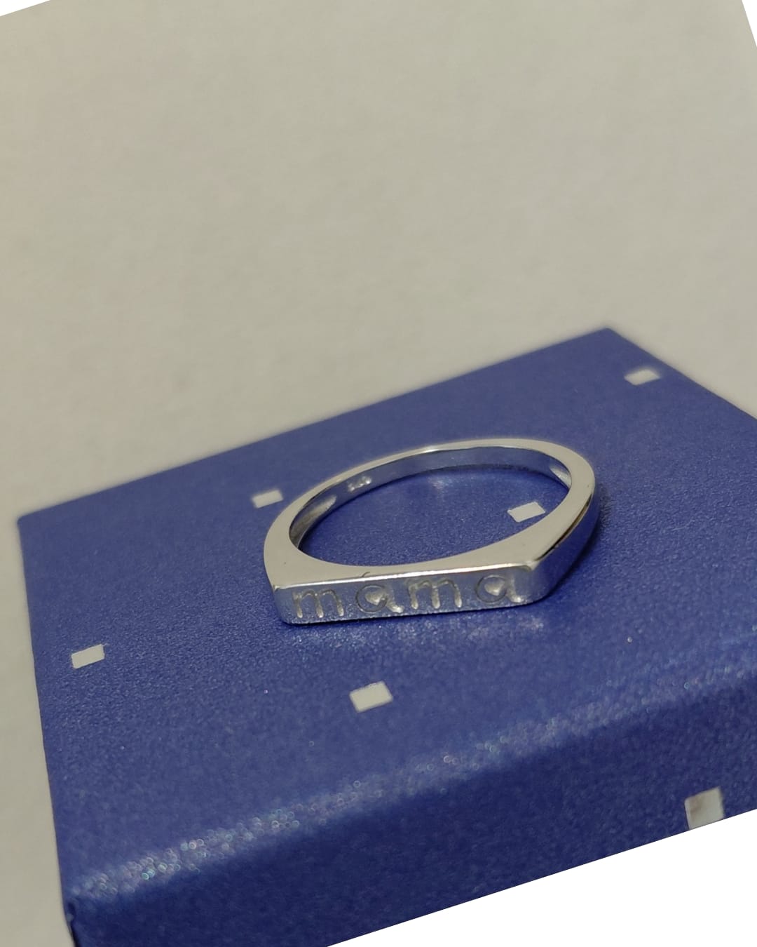 Anillo Mamá Aplanado Plata