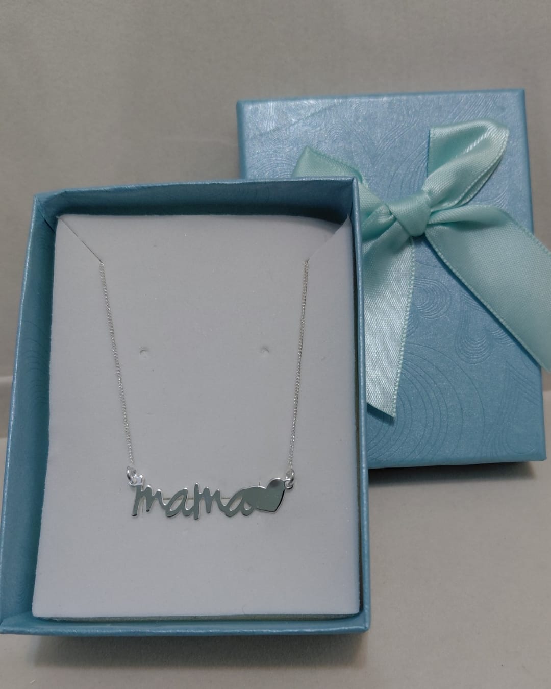 Collar Entrepieza Mamá Corazón Plata