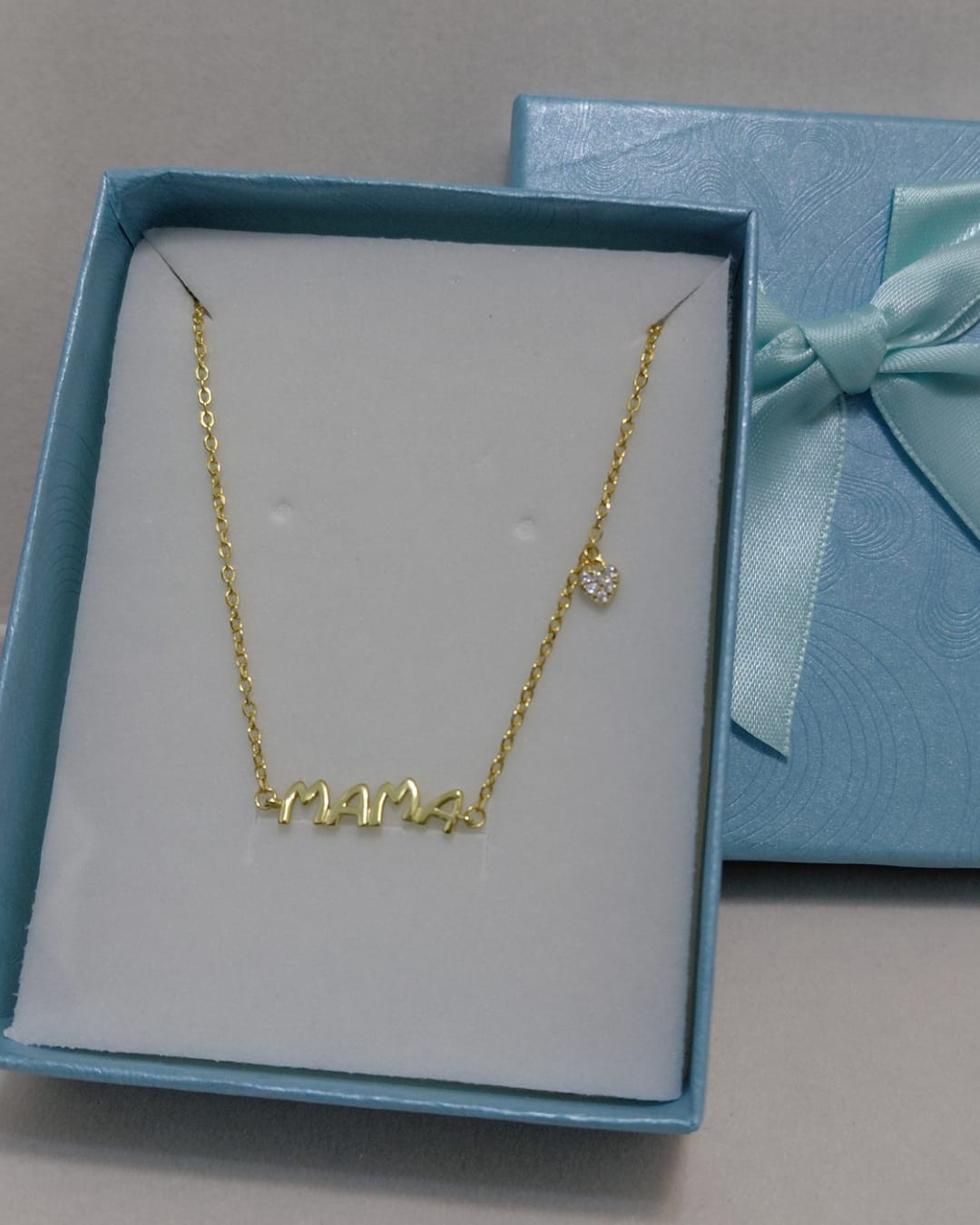 Collar Mamá Colgantito Corazón Circonitas Plata