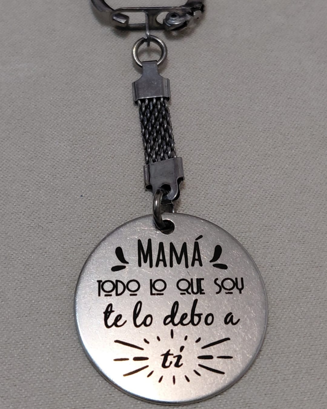 Llavero Acero Mamá con Frase