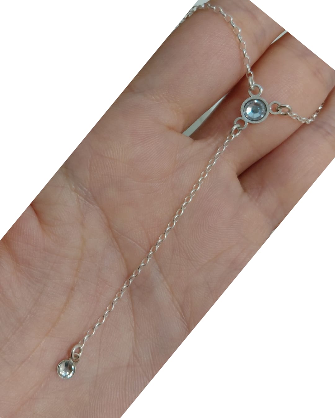 Collar Corbatero con Brillantitos en Plata