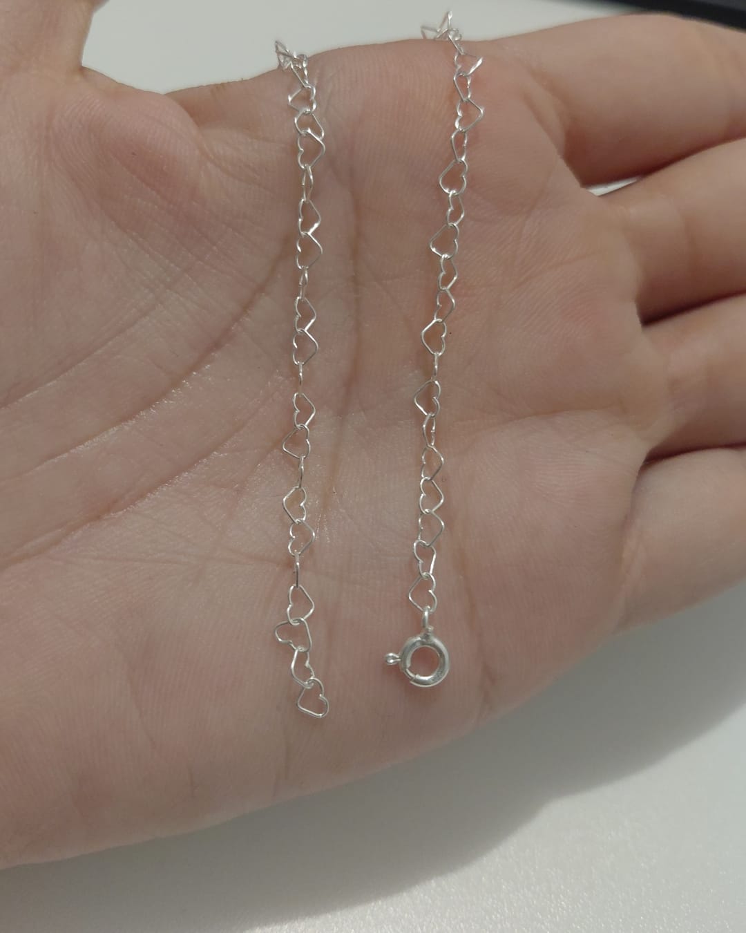 Tobillera Cadena de Corazones en Plata de Ley
