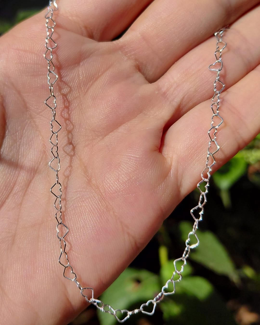 Tobillera Cadena de Corazones en Plata de Ley